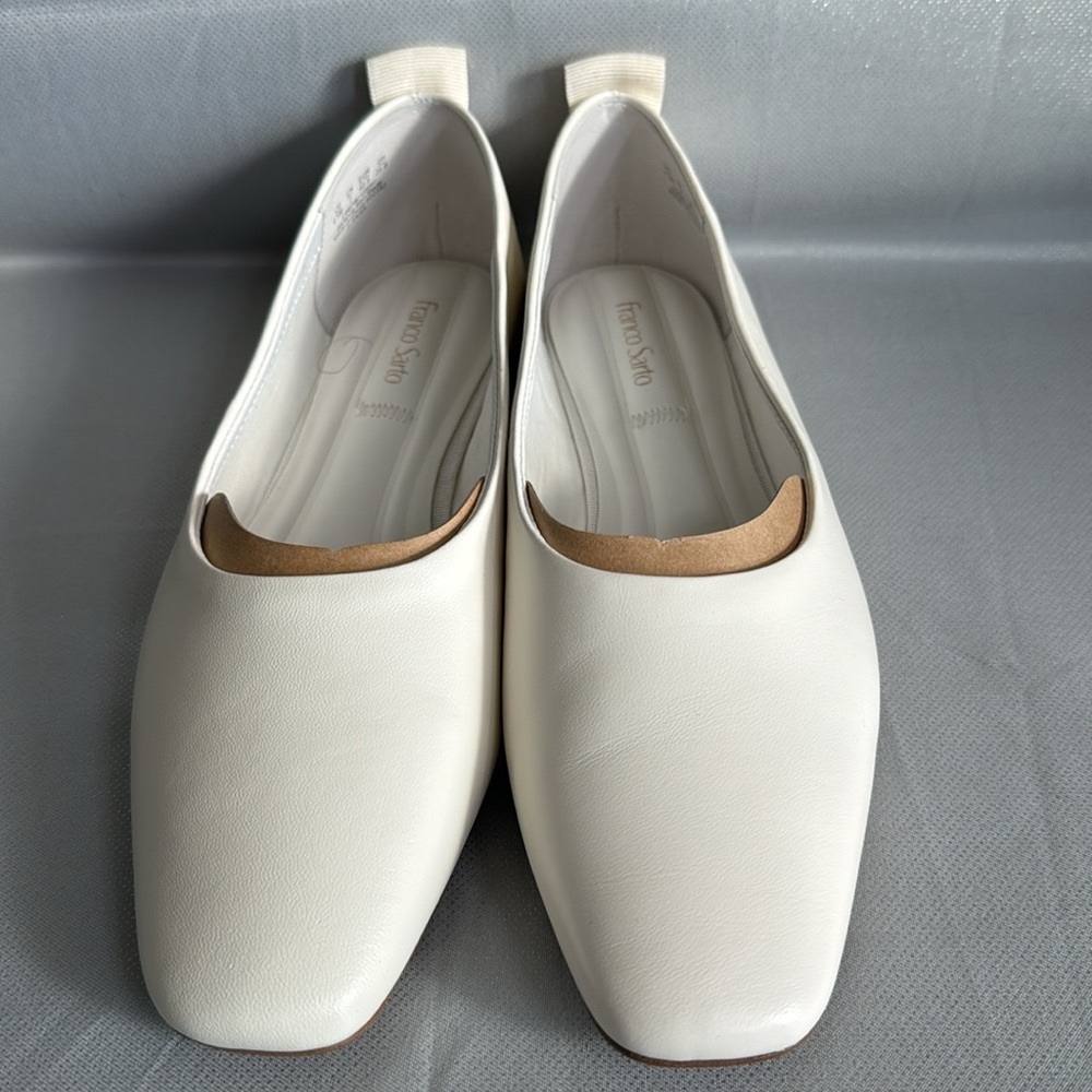 FRANCO SARTO L-VANA, WHITE LE BALLET FLAT SIZE 91/2